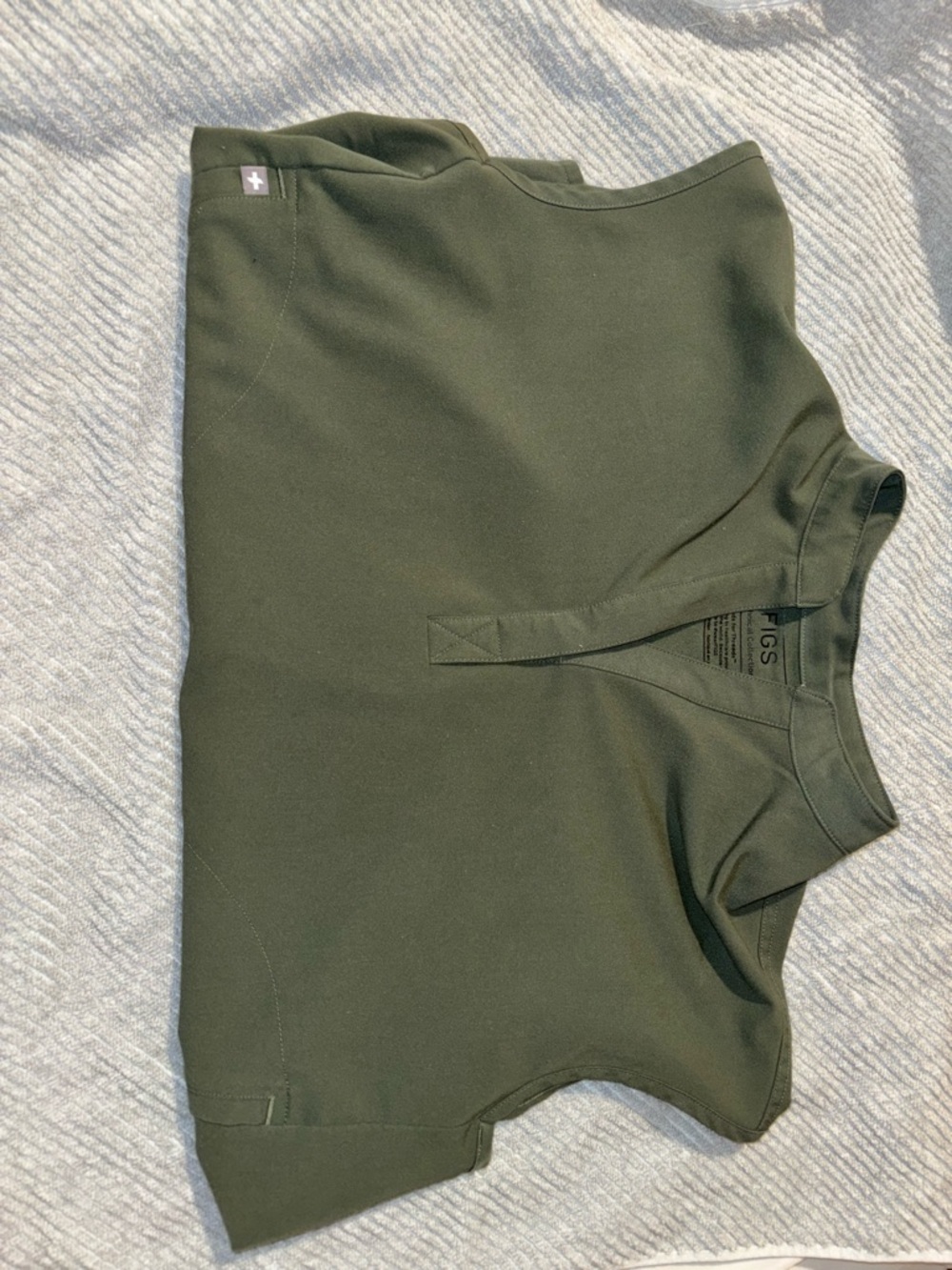 Figs Olive Utility Scrub Top